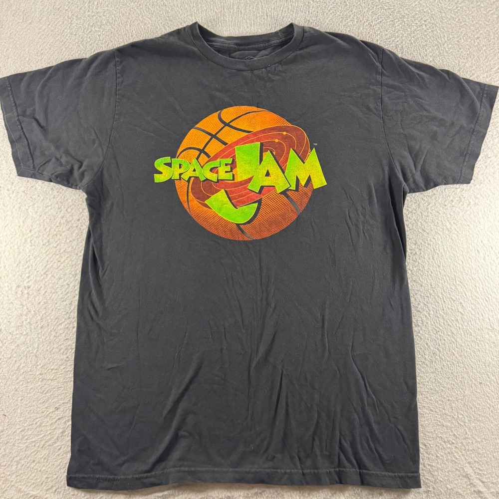 Space Jam Basketball Movie T Shirt Mens Size Large Black‎ Graphic Tee 90s Retro